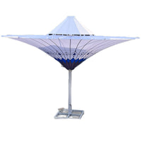 Outdoor Patio Umbrella with Lights - Large Garden Sunshade for Villa, Pool, and Landscape - Manual Crank Operation