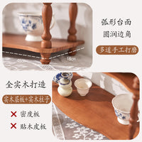 Vintage Solid Wood Retro Desktop Multi-layer Storage Shelf Decorative Corner Living Room Floor Flower Stand Display Rack