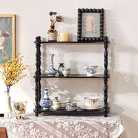 Vintage Solid Wood Retro Desktop Multi-layer Storage Shelf Decorative Corner Living Room Floor Flower Stand Display Rack