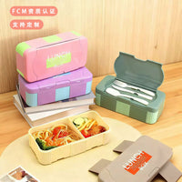 FCM Microwaveable 2-Compartment Plastic Lunch Box - Thickened Outdoor Bento Box for Fruit and Salad