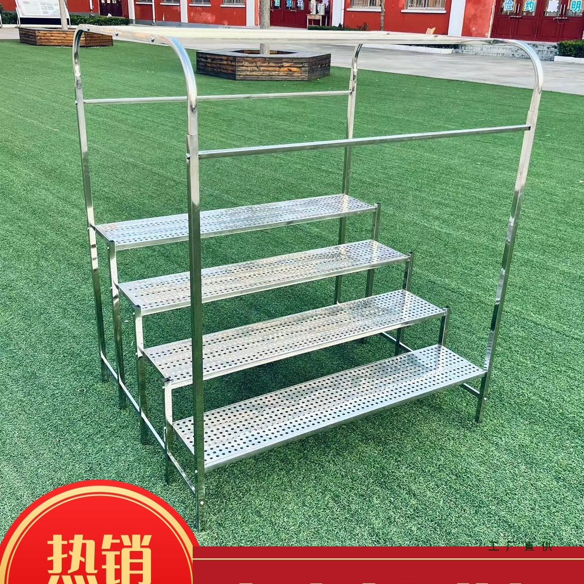 Stainless Steel Multi-tier Plant Stand Outdoor Balcony Garden Flower Pot Shelf Display Rack