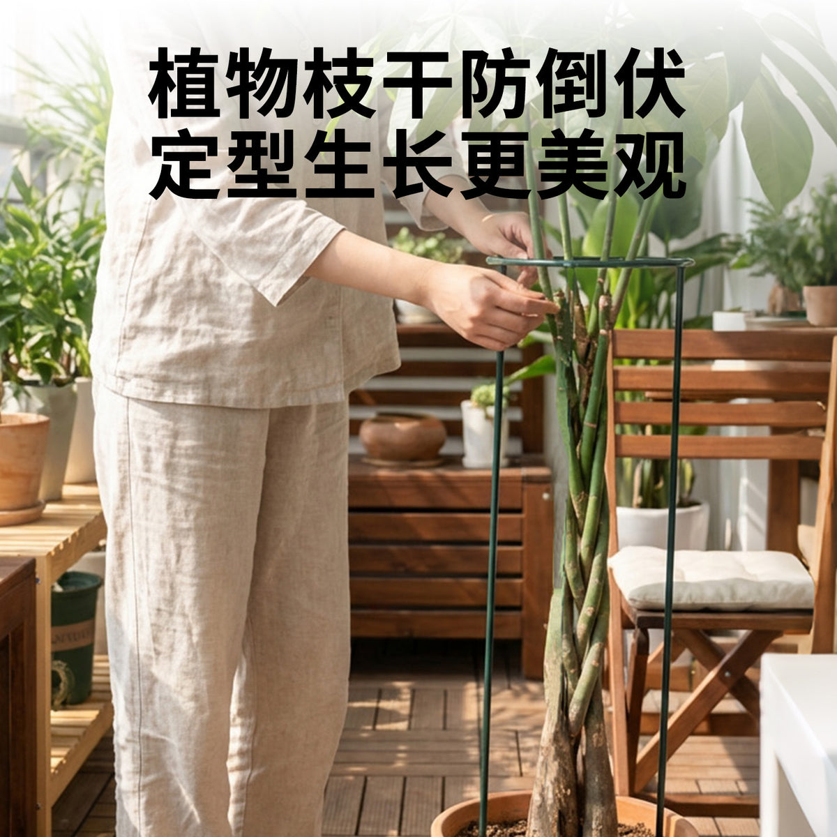 Iron Plant Support Stakes Half-Round Garden Trellis for Potted Plants, Monstera, Hydrangea, and Money Tree