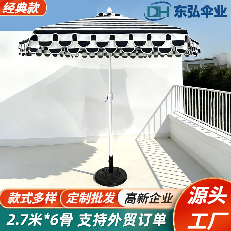 Outdoor Commercial Garden Patio Umbrella with Center Pole for Advertising and Sun Protection, Beach Sunshade