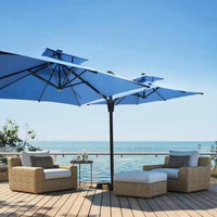 Foshan Double-Headed Roman Umbrella Outdoor Courtyard Villa Garden Large Sunshade Commercial Windproof Waterproof Double-Layer Parasol