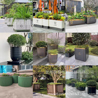 Outdoor Metal Planter Box Galvanized Steel Stainless Steel Landscape Commercial Street Municipal Engineering Flower Trough