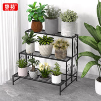 Multi-Tier Metal Plant Stand for Indoor Outdoor Balcony Garden - Ladder Shelf for Potted Plants and Succulents