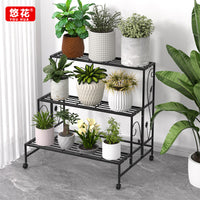 Multi-Tier Metal Plant Stand for Indoor Outdoor Balcony Garden - Ladder Shelf for Potted Plants and Succulents