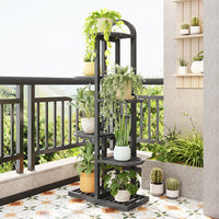 Multi-Tier Metal Plant Stand for Indoor and Balcony, Iron Art Flower Pot Holder for Living Room Green Radish Plants