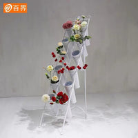 Multi-tier Iron Art Flower Stand for Flower Shop Display and Outdoor Balcony Plant Pot Holder