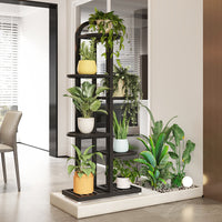 Multi-Tier Metal Plant Stand for Indoor and Balcony, Iron Art Flower Pot Holder for Living Room Green Radish Plants