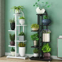 Wrought Iron Plant Stand Multi-Tiered Floor-Standing Flower Pot Rack for Indoor Outdoor Living Room Balcony Succulents and Greenery