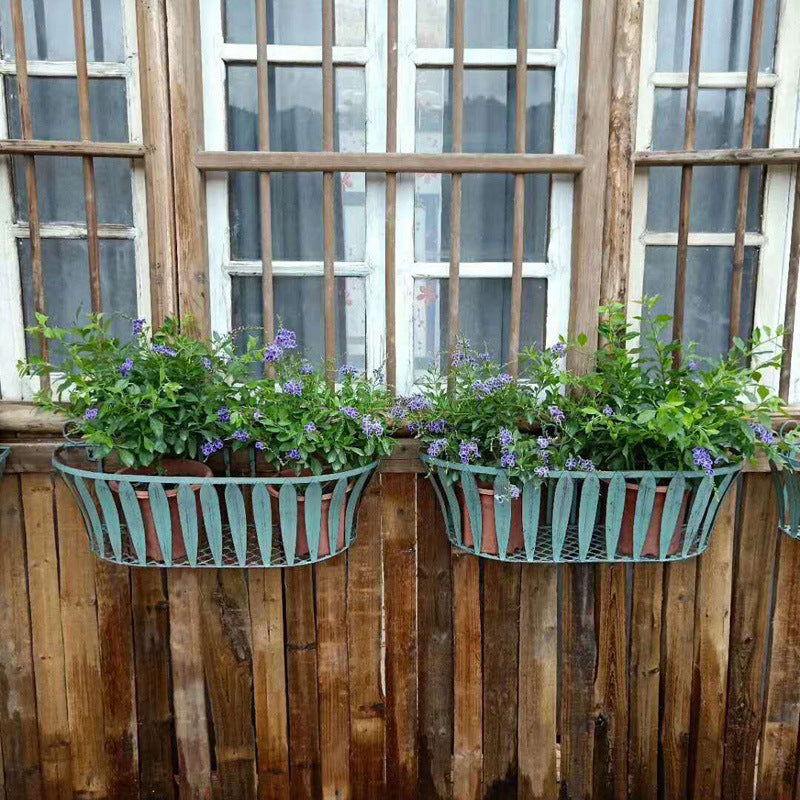 Wrought Iron Wall-Mounted Planter Rack, Minimalist Indoor Balcony Hanging Green Plant Shelf, Succulent Pot Storage Organizer