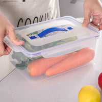 Rectangular Plastic Food Storage Containers with Lids - Airtight Refrigerator Organizer for Fruits, Meat, and Food - Food Grade