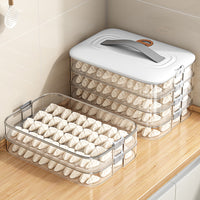 Dumpling Storage Container for Refrigerator Freezer, Food-Grade Noodle and Dumpling Fresh-Keeping Box with Lid