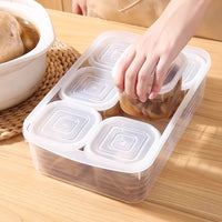 Simple Refrigerator Freezer Soup Storage Box Transparent Food Grade 6-Compartment Broth Freezing Container Kitchen Food Organizer