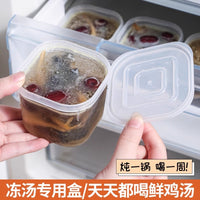 Simple Refrigerator Freezer Soup Storage Box Transparent Food Grade 6-Compartment Broth Freezing Container Kitchen Food Organizer