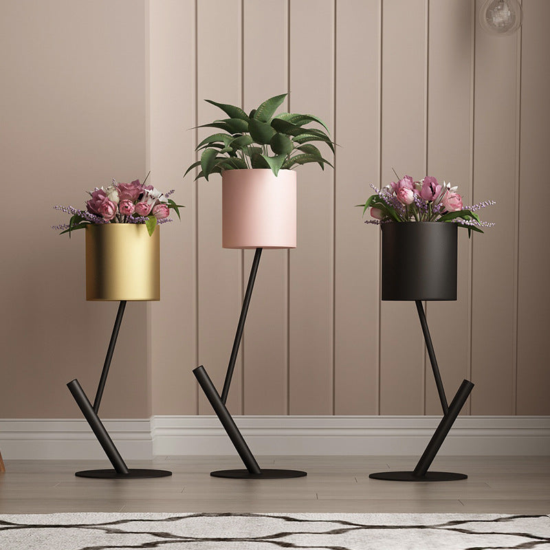 Nordic Iron Art Irregular Flower Stand Simple Creative Home Living Room Floor-standing Potted Plant Light Luxury Balcony Green Dill Flower Pot Rack