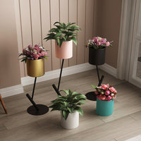 Nordic Iron Art Irregular Flower Stand Simple Creative Home Living Room Floor-standing Potted Plant Light Luxury Balcony Green Dill Flower Pot Rack