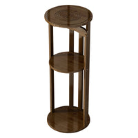 Indoor Floor-Standing Plant Stand New Chinese Style Solid Wood Display Shelf for Living Room TV Cabinet Side Green Dill Flower Pot Rack