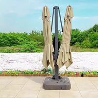 Outdoor Patio Umbrella Large Square Double-Headed Roman Umbrella for Villa Garden Day and Night Use Sunshade for Milk Tea Shop