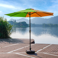 Outdoor Patio Beach Umbrella with Center Pole and Rainbow Color Design for Commercial and Residential Use