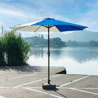 Outdoor Patio Beach Umbrella with Center Pole and Rainbow Color Design for Commercial and Residential Use