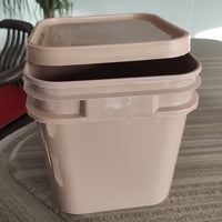 10L Plastic Square Bucket for Pet Food Storage, Industrial Grade, Food-Safe, Sealable, Stackable