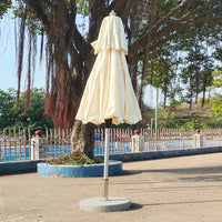 Outdoor Patio Umbrella with Hand Crank, Double-Tiered Aluminum Alloy Sunshade for Garden and Terrace
