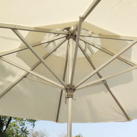 Outdoor Patio Umbrella with Hand Crank, Double-Tiered Aluminum Alloy Sunshade for Garden and Terrace