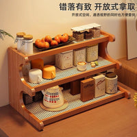 Multi-tier Rattan Plant Stand Desktop Display Shelf for Office Greenery Balcony Window Sill Drainage