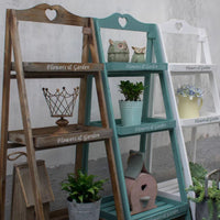 American Country Style Vintage Wooden Flower Stand Multi-tier Floor-standing Square Plant Shelf for Balcony
