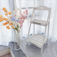 American Country Style Vintage Wooden Flower Stand Multi-tier Floor-standing Square Plant Shelf for Balcony