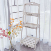 American Country Style Vintage Wooden Flower Stand Multi-tier Floor-standing Square Plant Shelf for Balcony