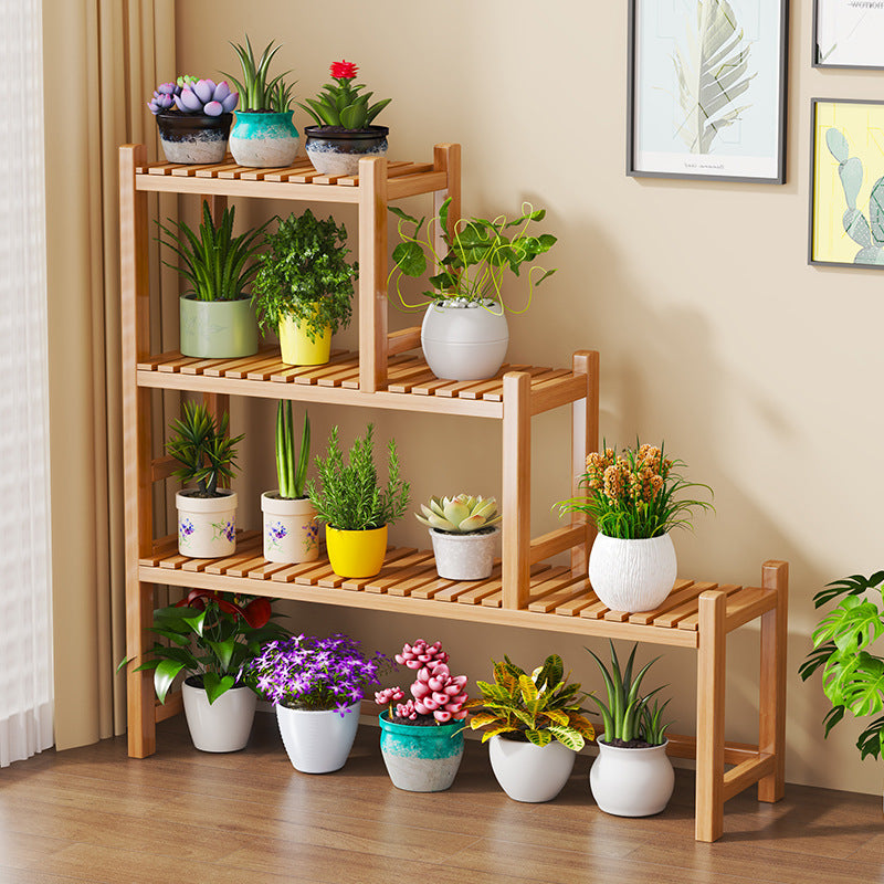 Tiered Plant Stand for Balcony Living Room, Floor-standing Ladder-shaped Flower Pot Holder, High-end Bonsai Green Plant Storage Rack