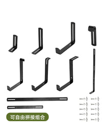 Adjustable Balcony Railing Hook Flower Pot Hanging Rack Outdoor Iron Art Plant Stand Window Sill Shelf