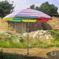 Large Outdoor Sunshade Umbrella for Stalls, Tricycles, and Patios - Durable Striped Fabric