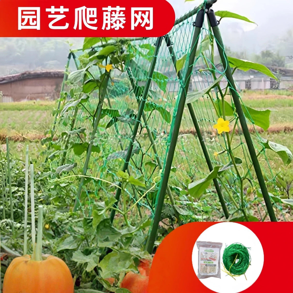 Garden Trellis Netting for Climbing Plants, Fruits, and Vegetables - Passion Fruit, Grape, and Vine Support Net