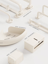 High-End Cream Style Towel Rack for Bathroom, Punch-Free Space Aluminum Storage Shelf, Foldable Bath Towel Holder