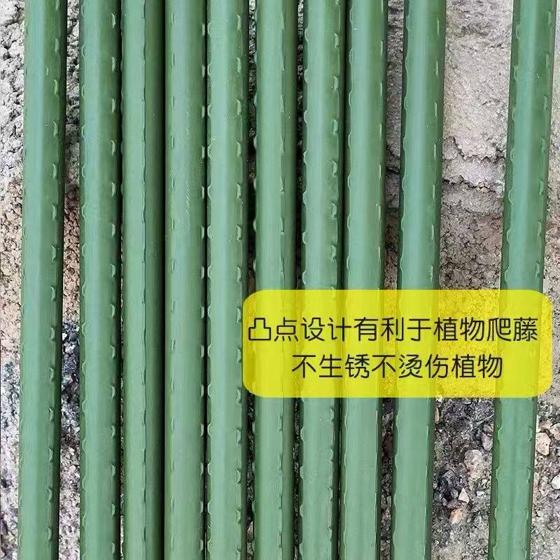 30-Pack Plastic-Coated Steel Plant Support Stakes for Climbing Vines, Garden Trellis for Grapes, Cucumbers, Beans, and Loofah