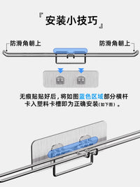 Foldable Stainless Steel Hanger Organizer Rack for Balcony Wall Mounting, No-Drill Installation