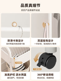 Quanfa Floor-Standing Garment Rack with Storage Shelves - Portable Bedroom Clothes Hanger for Dorms and Home Use