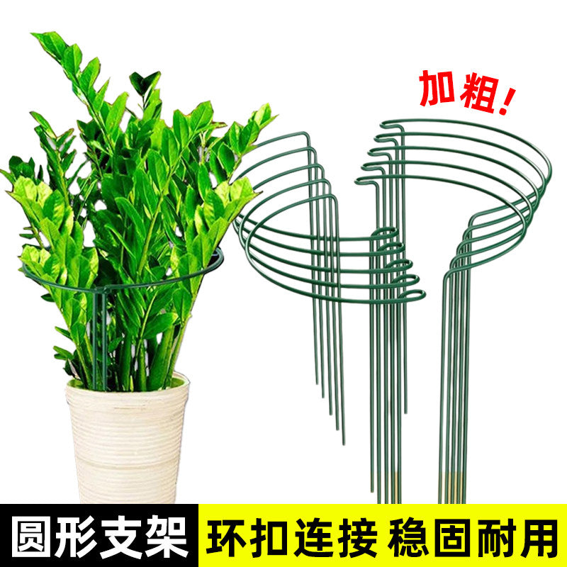 Plant Support Stakes Half-Round Metal Plant Cages for Potted Plants Anti-Falling Support Rods for Money Tree Monstera Snake Plant