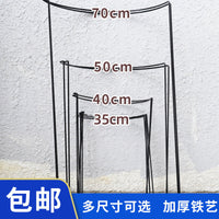 Plant Support Stakes Half-Round Metal Garden Supports for Potted Plants, Flowers, and Vines - Anti-Toppling
