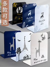 Desktop Bookends Metal Book Holder Stand for Desk Organizer, Adjustable Book Divider for Students and Office
