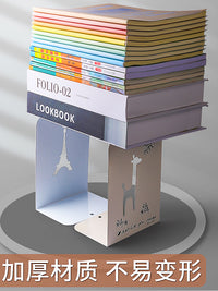 Desktop Bookends Metal Book Holder Stand for Desk Organizer, Adjustable Book Divider for Students and Office