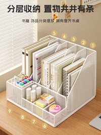 Metal Mesh Office Desk Organizer File Holder Book Stand Document Storage Rack