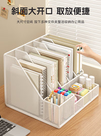 Metal Mesh Office Desk Organizer File Holder Book Stand Document Storage Rack