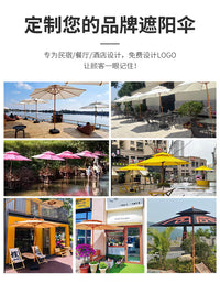 Outdoor Patio Umbrella with Tilt Function and Water/Sand Fillable Base for Garden, Market, and Camping