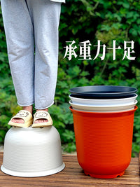 Imitation Ceramic Deepened Thickened Rose Green Plant Extra Large Round Eco-Friendly Fruit Tree High Barrel Plastic Pot with Tray