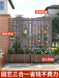Outdoor Wood Fence Screen Partition Trellis Planter Box for Garden Patio Balcony Climbing Plants